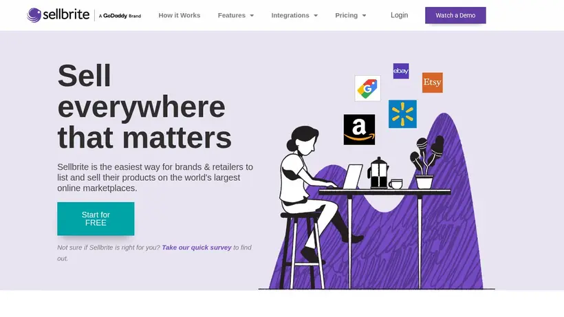 Sellbrite homepage screenshot