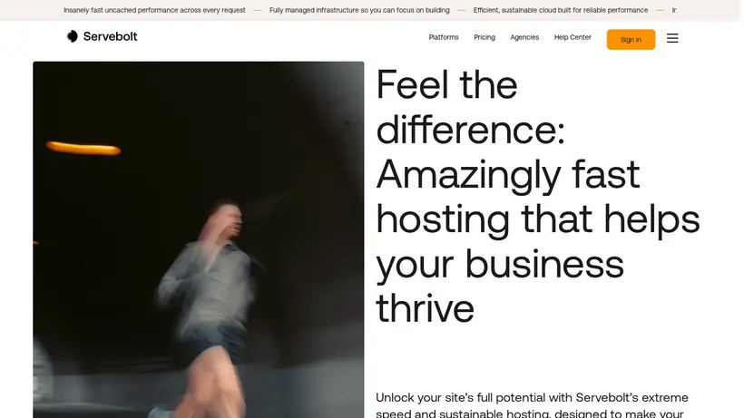 Servebolt homepage screenshot