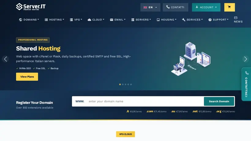 Server.it homepage screenshot