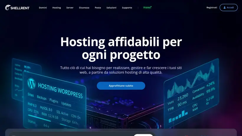 Shell Rent homepage screenshot
