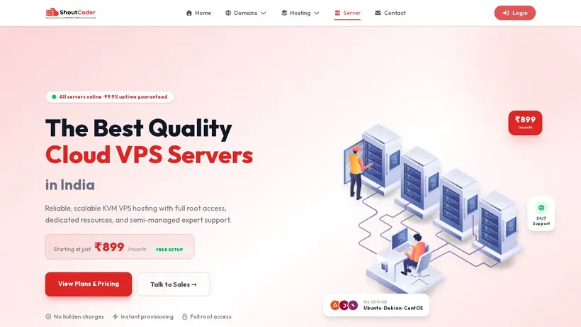 Shout Coder homepage screenshot