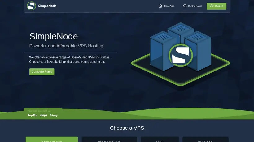 SimpleNode homepage screenshot