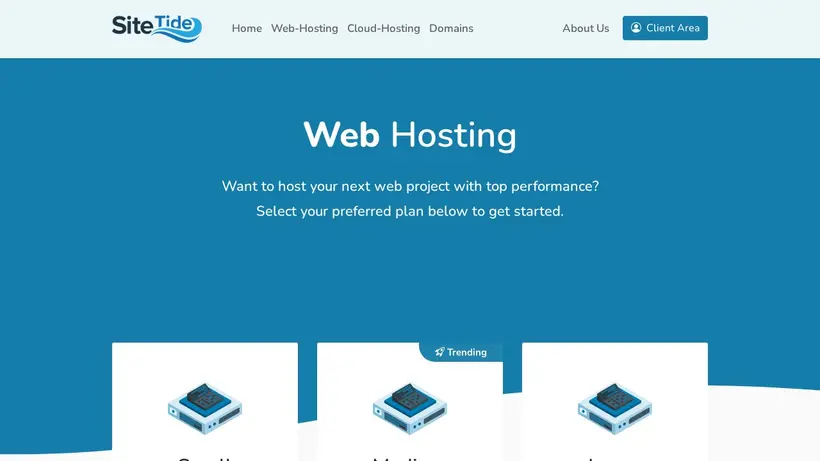 SiteTide homepage screenshot