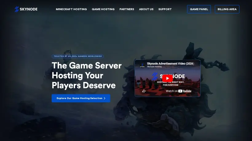 Skynode homepage screenshot