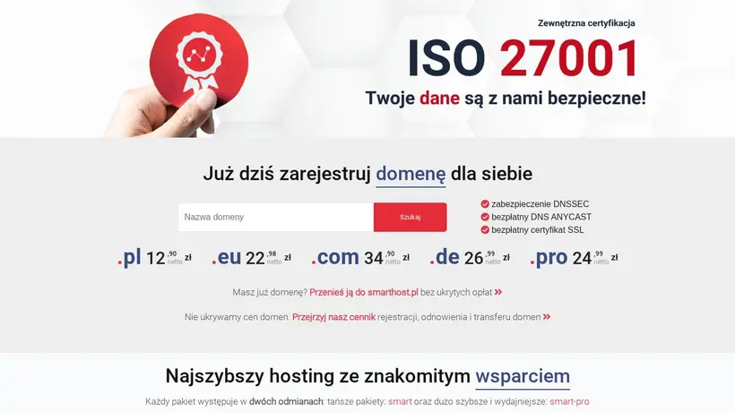 SmartHost.pl homepage screenshot