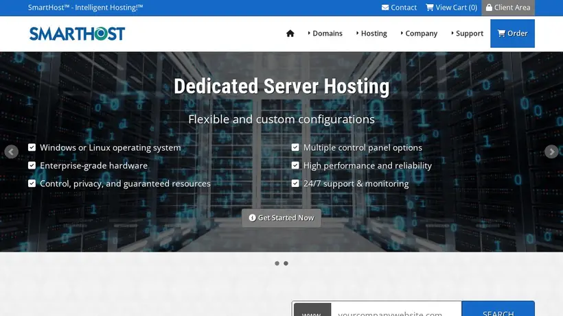Smart Host homepage screenshot