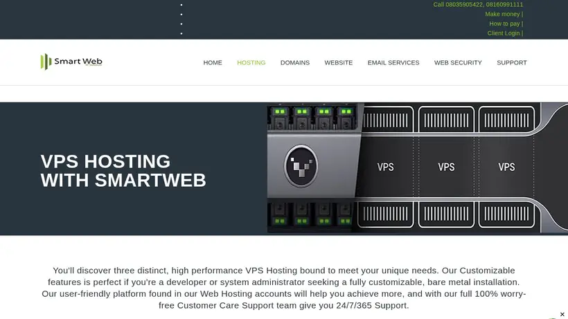 SmartWeb Nigeria homepage screenshot