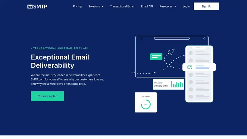 SMTP homepage screenshot