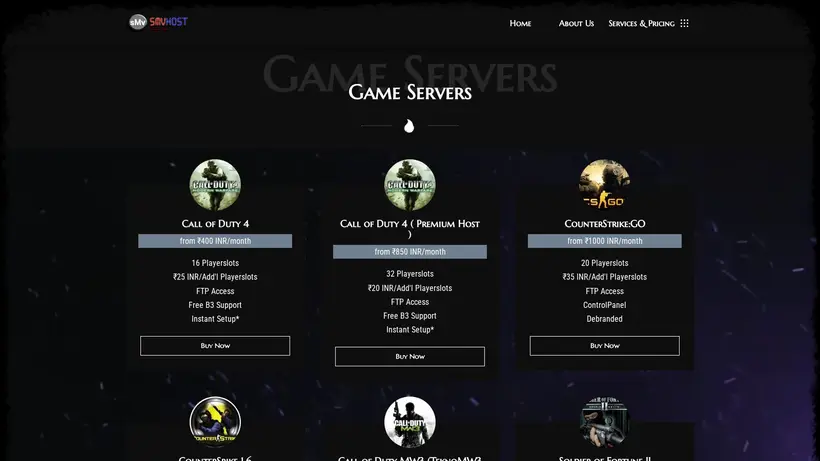 SMV Host homepage screenshot