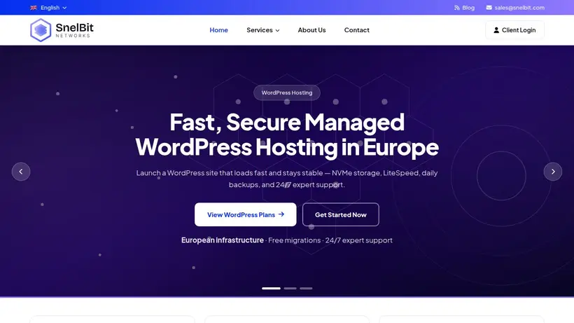 SnelBit homepage screenshot