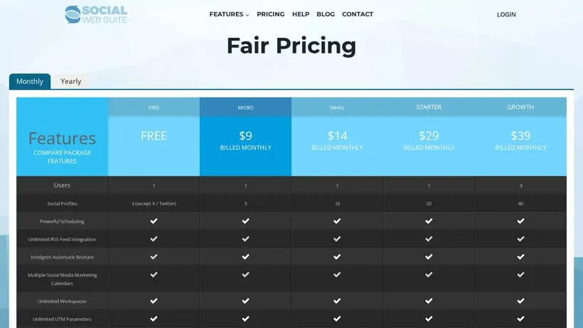 Social Web Suite homepage screenshot