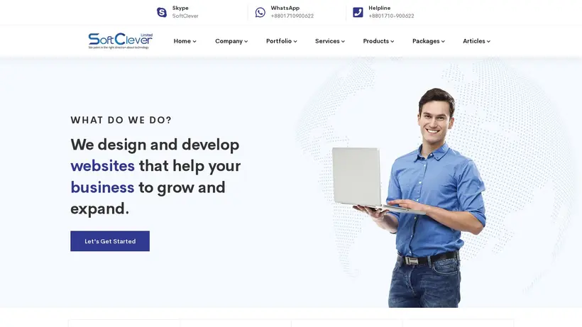 Soft Clever homepage screenshot
