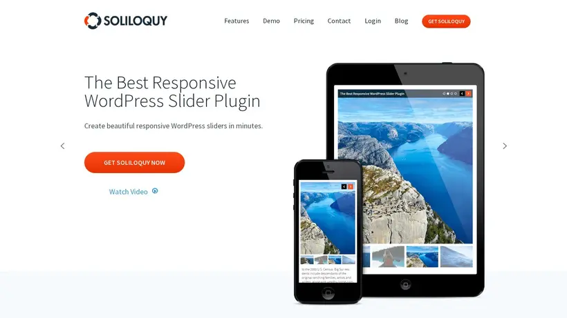 Soliloquy WP homepage screenshot