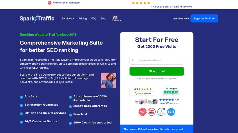 Spark Traffic homepage screenshot