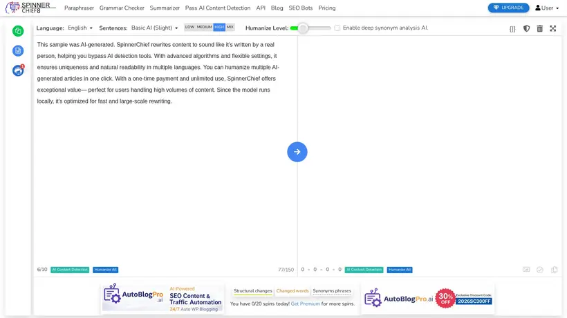 Spinner Chief homepage screenshot