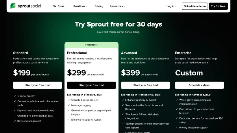 Sprout Social homepage screenshot