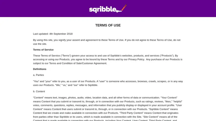 Sqribble homepage screenshot