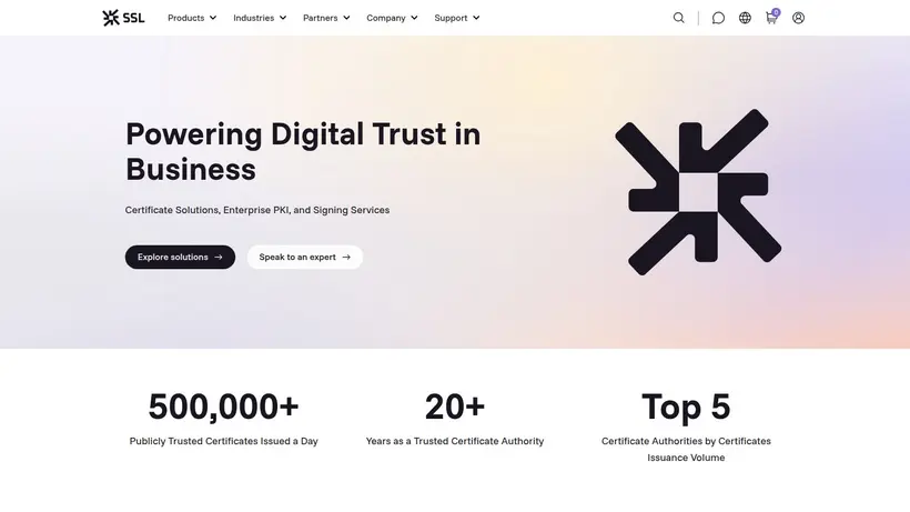 SSL.COM homepage screenshot