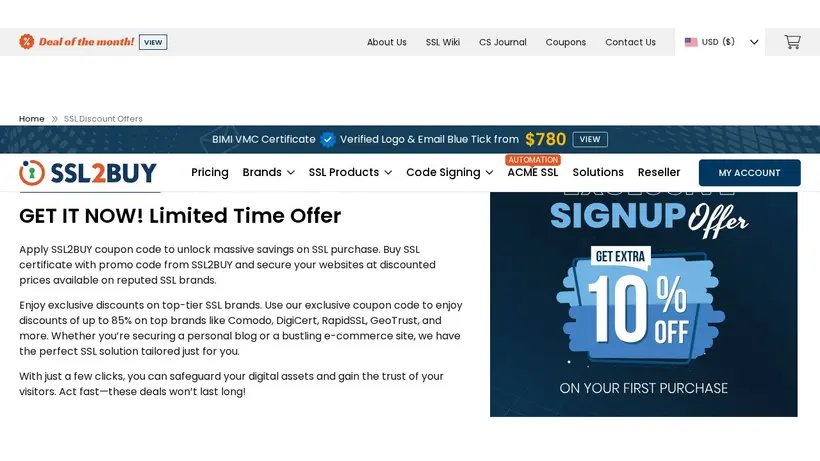 SSL2buy homepage screenshot