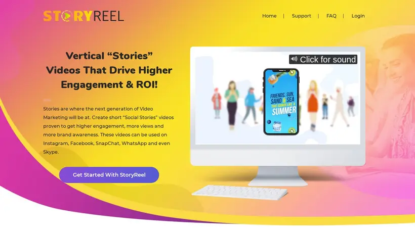 Story Reel homepage screenshot