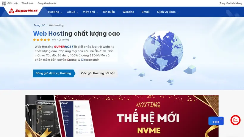 Superhost homepage screenshot