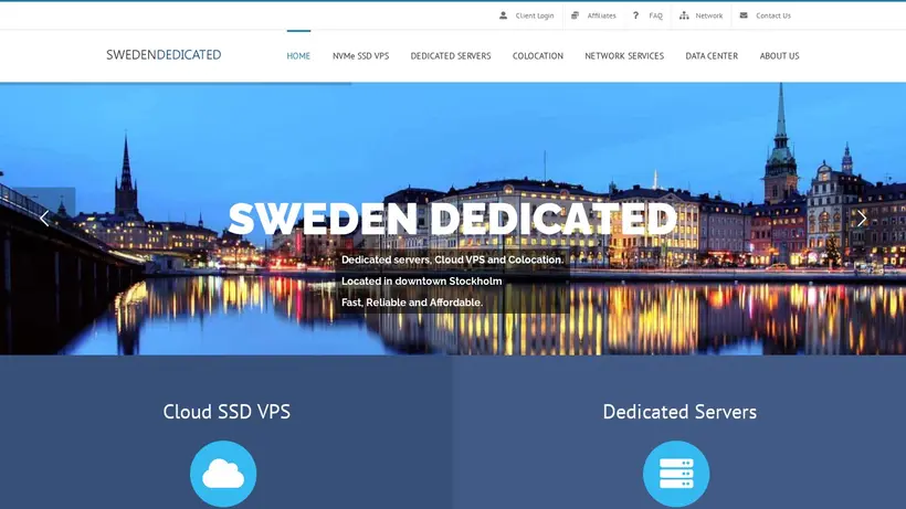 SwedenDedicated homepage screenshot