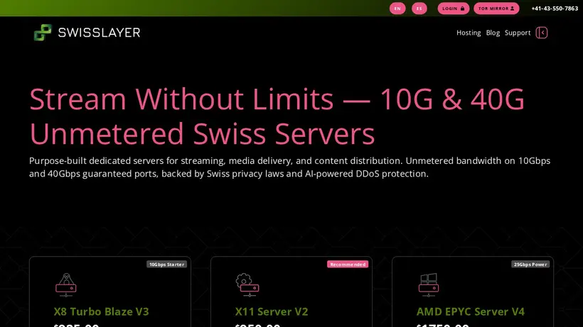 Swiss Layer homepage screenshot