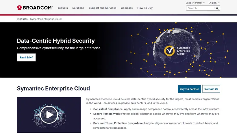 Symantec homepage screenshot