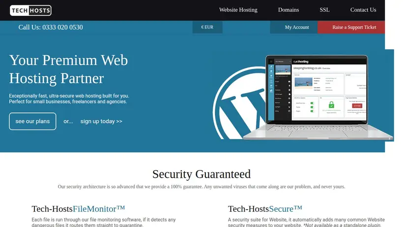 Tech Hosts homepage screenshot