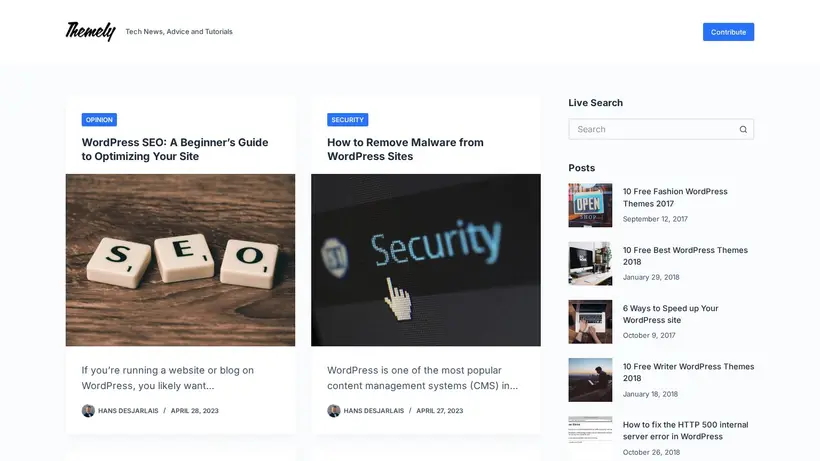 Theme Ly homepage screenshot