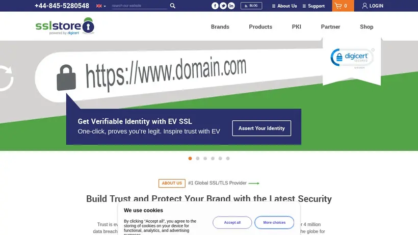 The SSL Store UK homepage screenshot