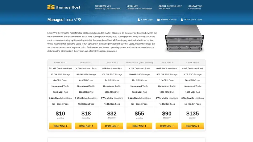 Thomas Host homepage screenshot
