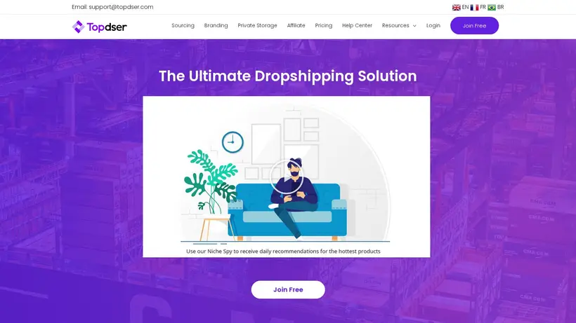 Topdser homepage screenshot