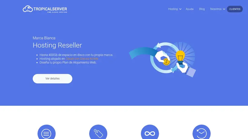 TropicalServer homepage screenshot