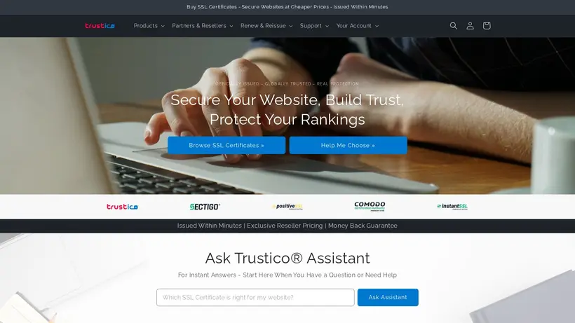 Trustico homepage screenshot