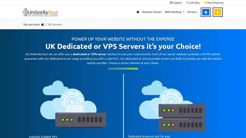Umbrella Host homepage screenshot