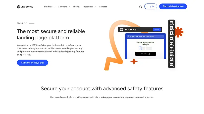 Unbounce homepage screenshot