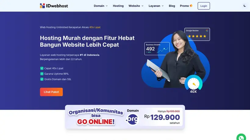 Unlimited.id homepage screenshot