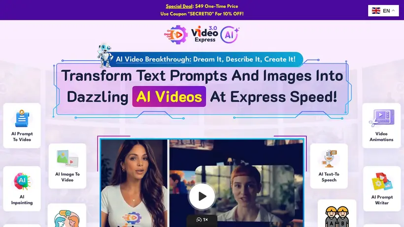 Video Builder homepage screenshot