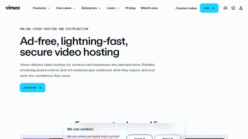 Vimeo homepage screenshot