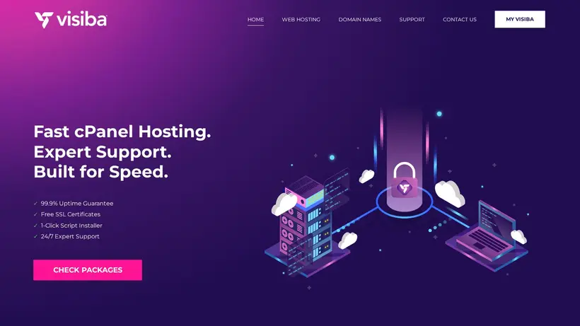 Visiba homepage screenshot