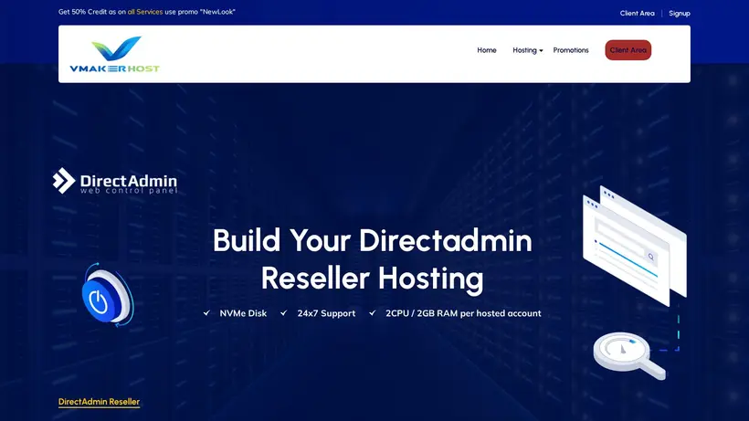 VMakerHOST homepage screenshot