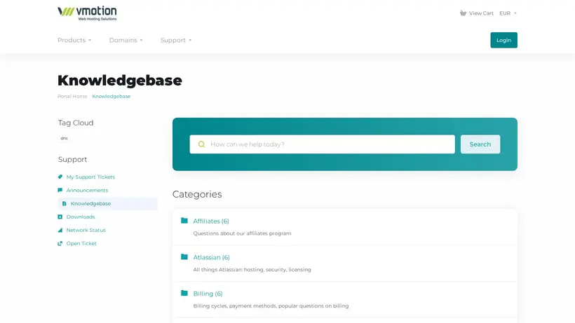 VMotionHost homepage screenshot