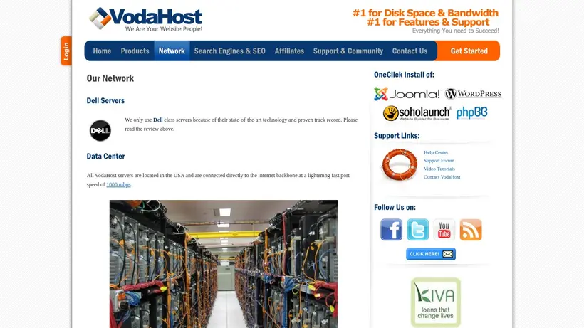 VodaHost homepage screenshot