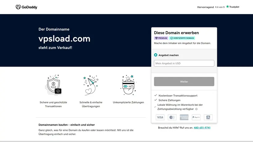 VPS Load homepage screenshot