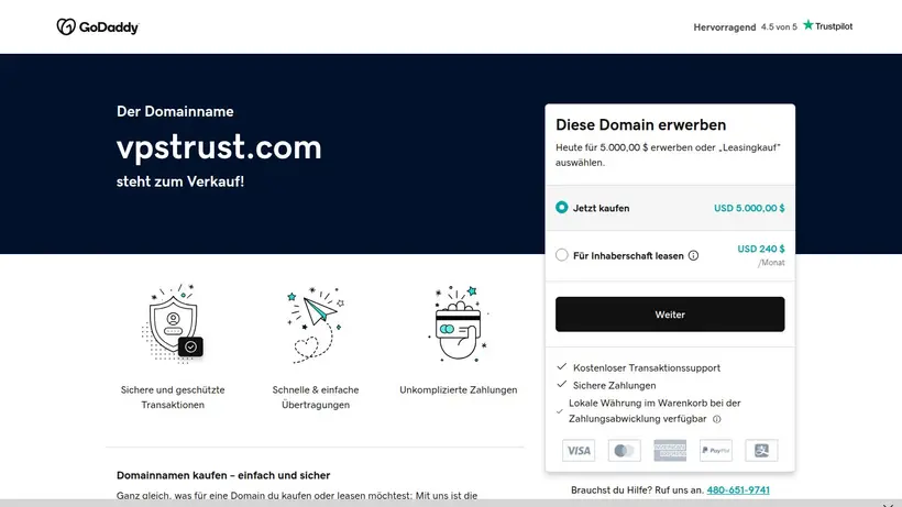 VPSTrust homepage screenshot