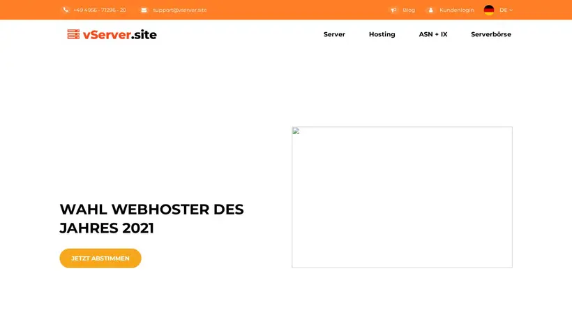 vServer.site homepage screenshot