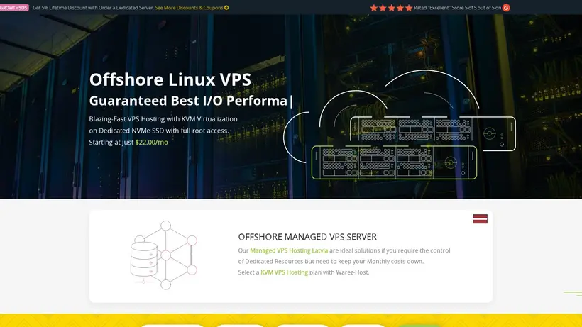 Warez Host homepage screenshot