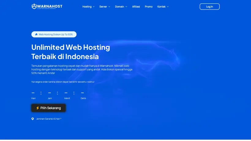 Warna Host homepage screenshot