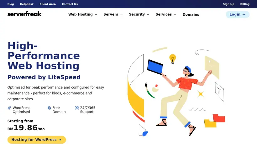 ServerFreak homepage screenshot